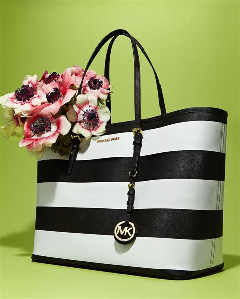 black and white striped bag michael kors|Michael Kors handbags small black.